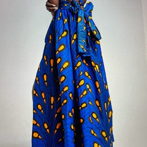 Sexy Bright Blue Boho Maxi Dress - Picture 2 of 5